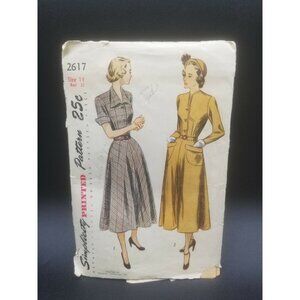 Simplicity 1948 Women's One Pc Dress Fitted Bodice Sewing Pattern #2617 Size 14